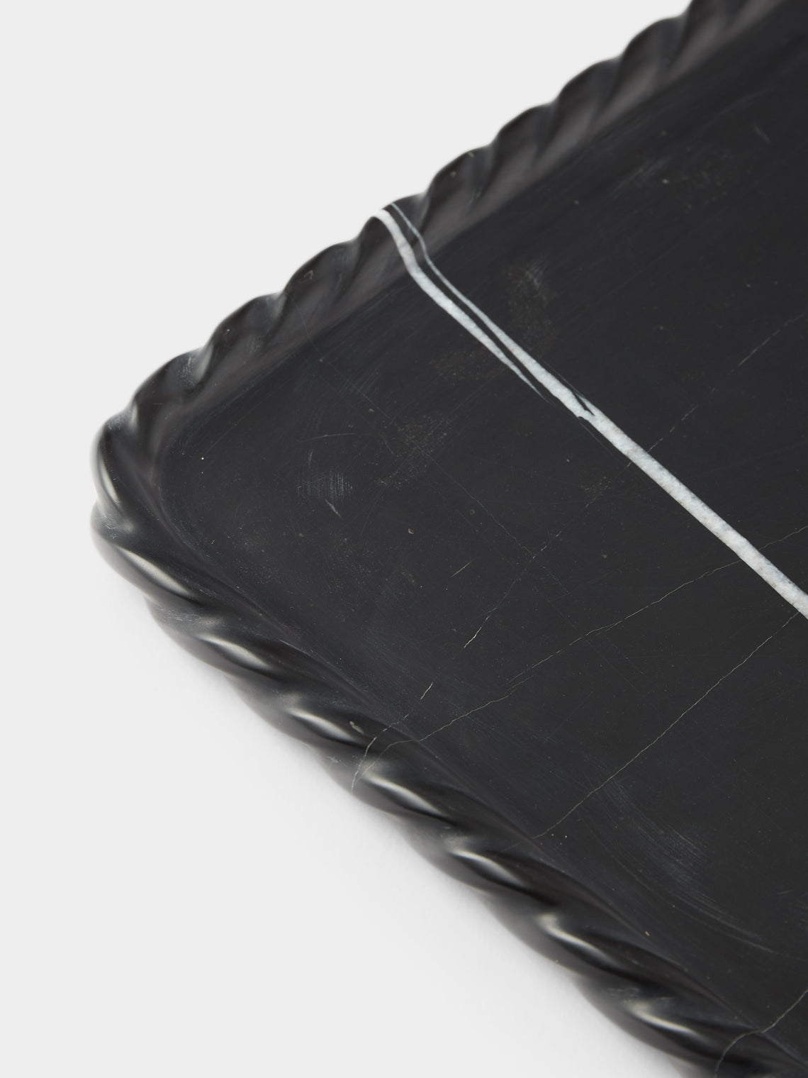Anastasio Home - Juliet Marble Tray (9.5in/24cm) - Black - ABASK