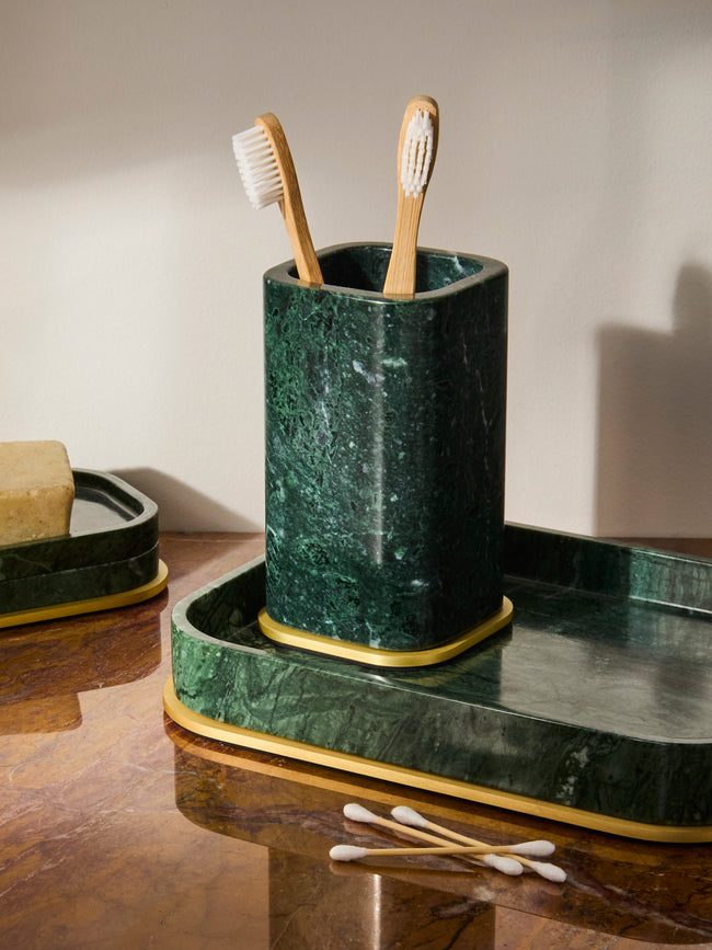 Giobagnara - Polo Marble Toothbrush Holder - Green - ABASK