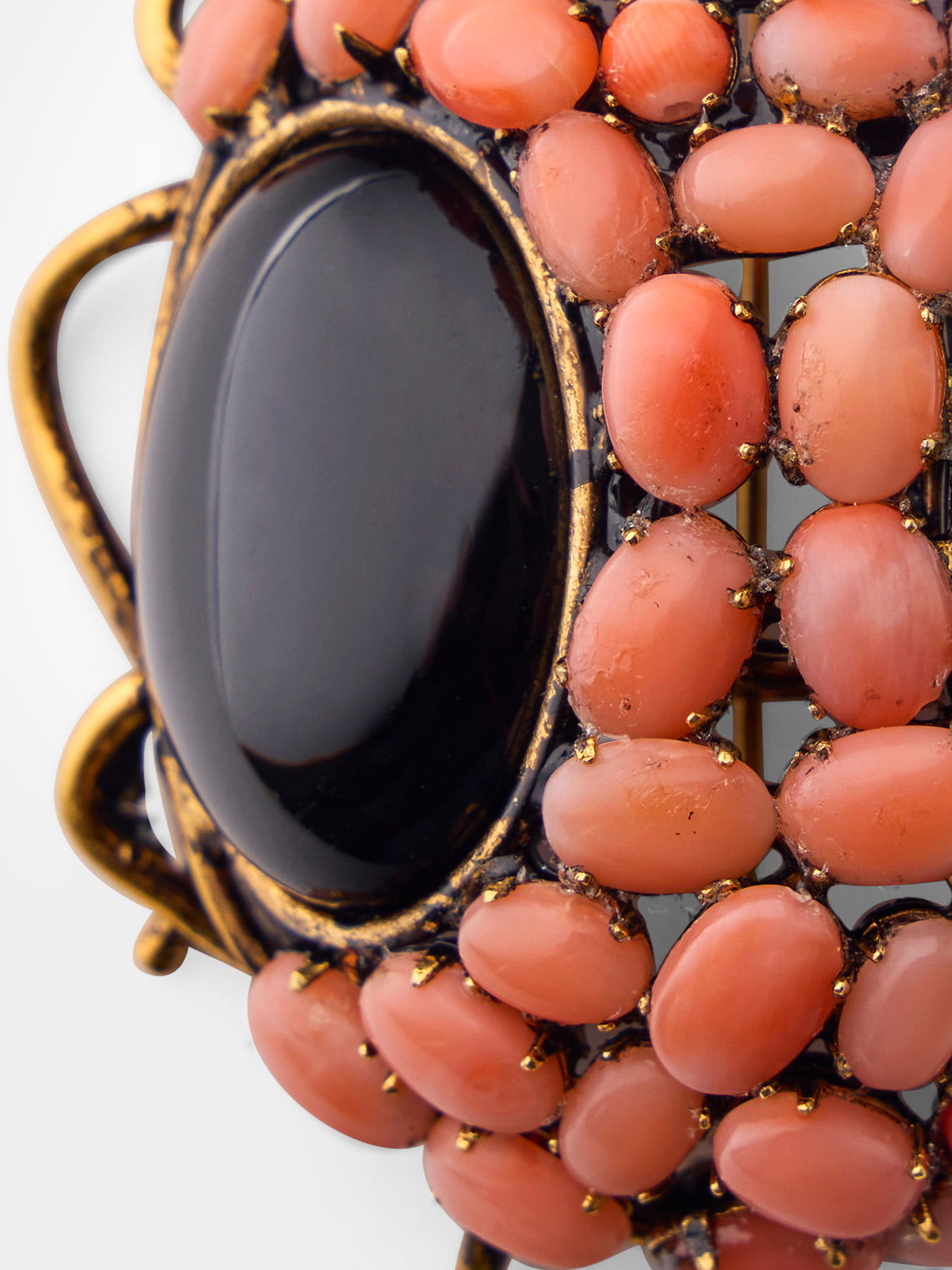 Mahnaz Collection - Vintage Iradj Moini 18-Karat Gold-Plated Brass and Swarovski Crystal Ladybug Brooch Pendant - Pink - ABASK