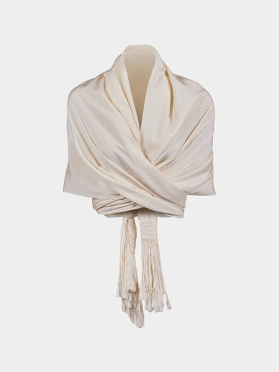 Heirlome - Silk Rebozo (98.5in/2.5m) - Ivory - ABASK - 