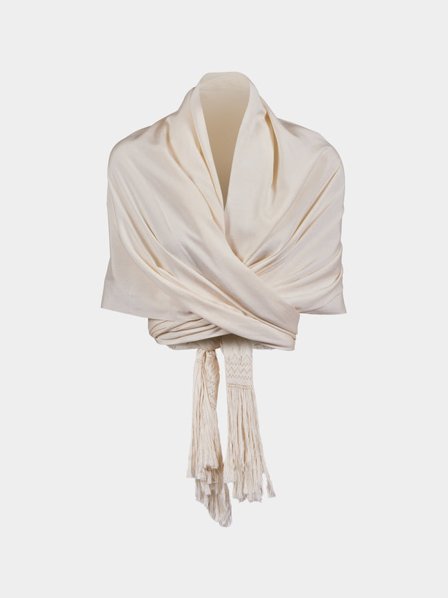 Heirlome - Silk Rebozo (98.5in/2.5m) - Ivory - ABASK - 