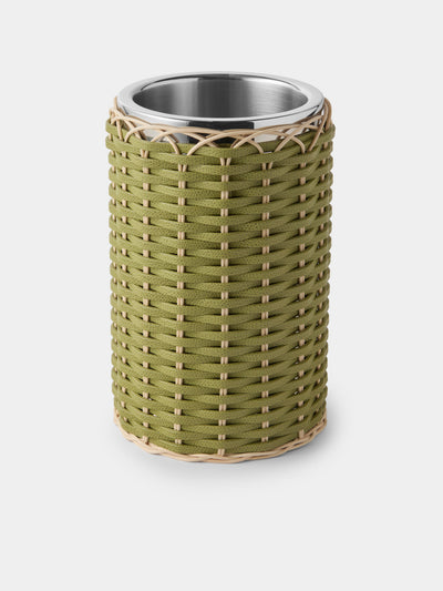 Pigment France - Menton Leather and Rattan Bottle Cooler - Green - ABASK - 