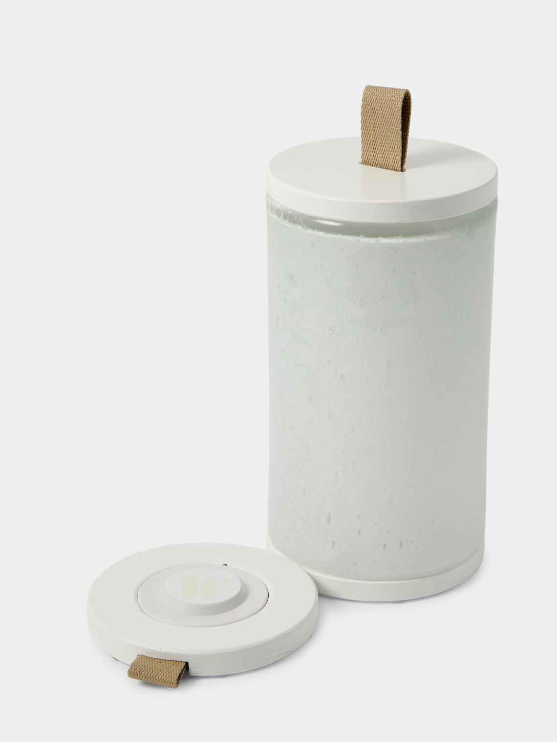 Wannes Antwerp - Antoine Paris Hand-Blown Glass and Rubberwood Portable Lamp - White - ABASK