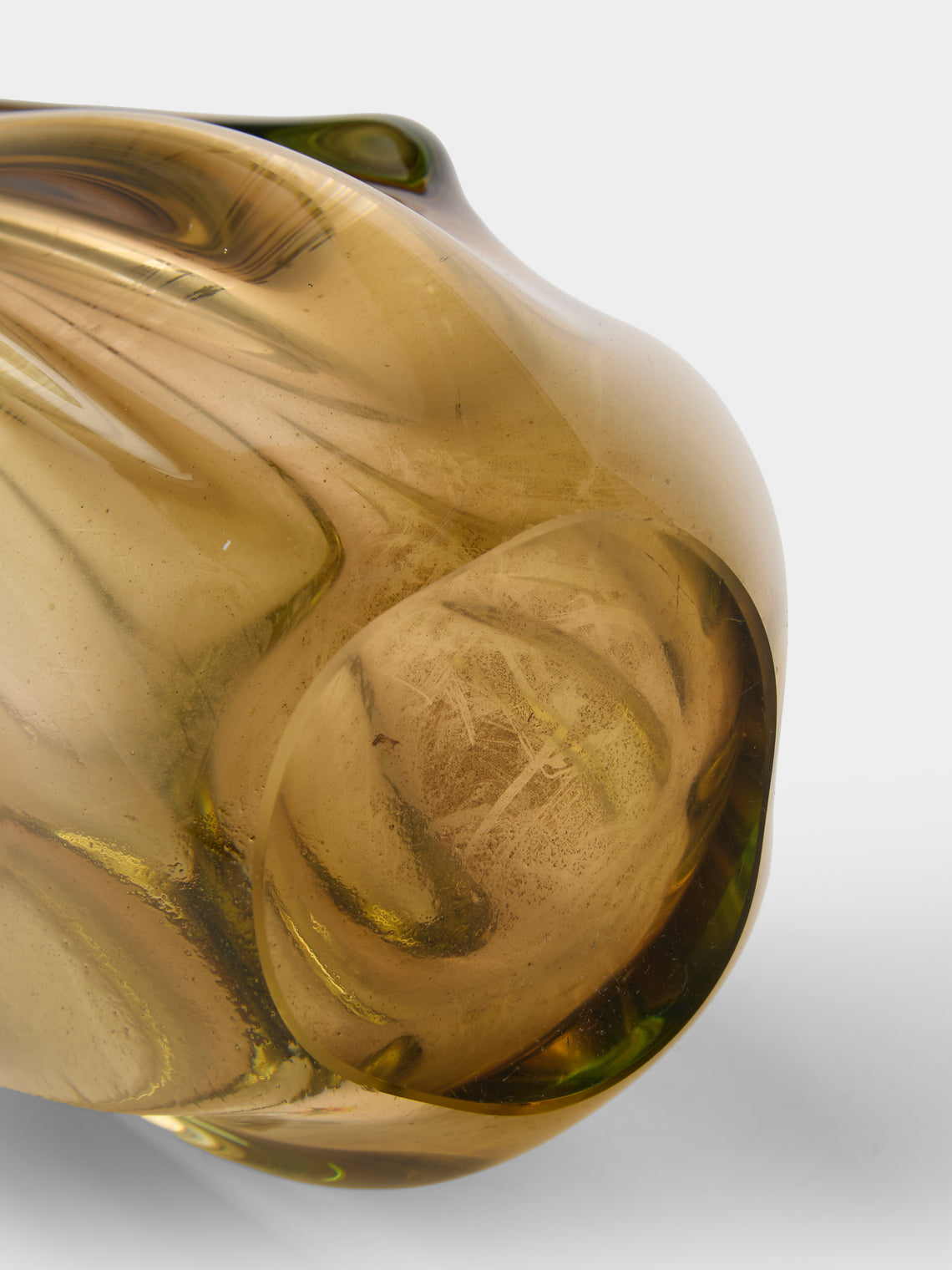 Antique and Vintage - 1950s Flavio Poli Sommerso Glass Bud Vase (8in/21cm) - Yellow - ABASK