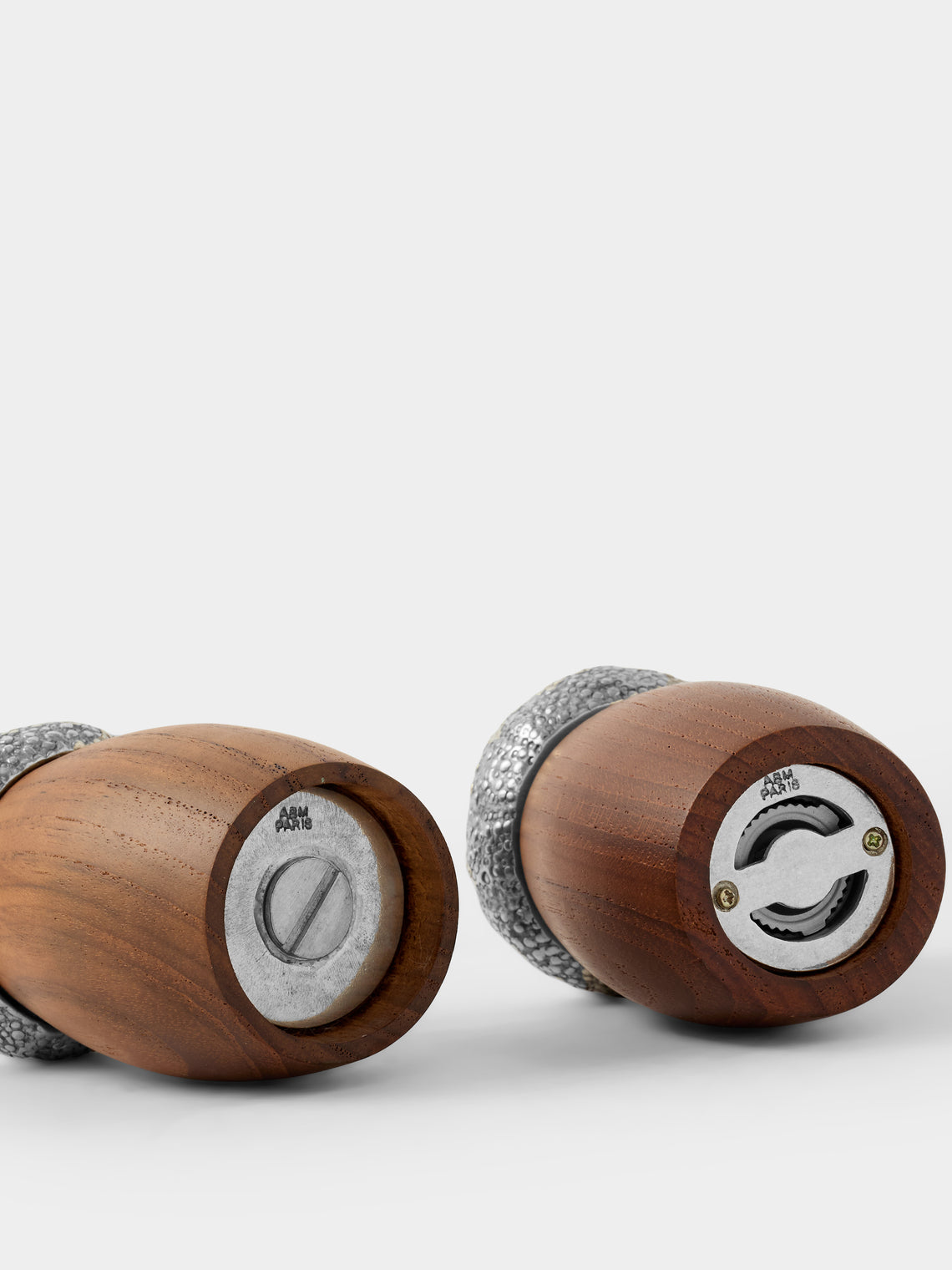 Au Bain Marie - | Set of 2 | Wood and Pewter Salt & Pepper Mills - Brown - ABASK