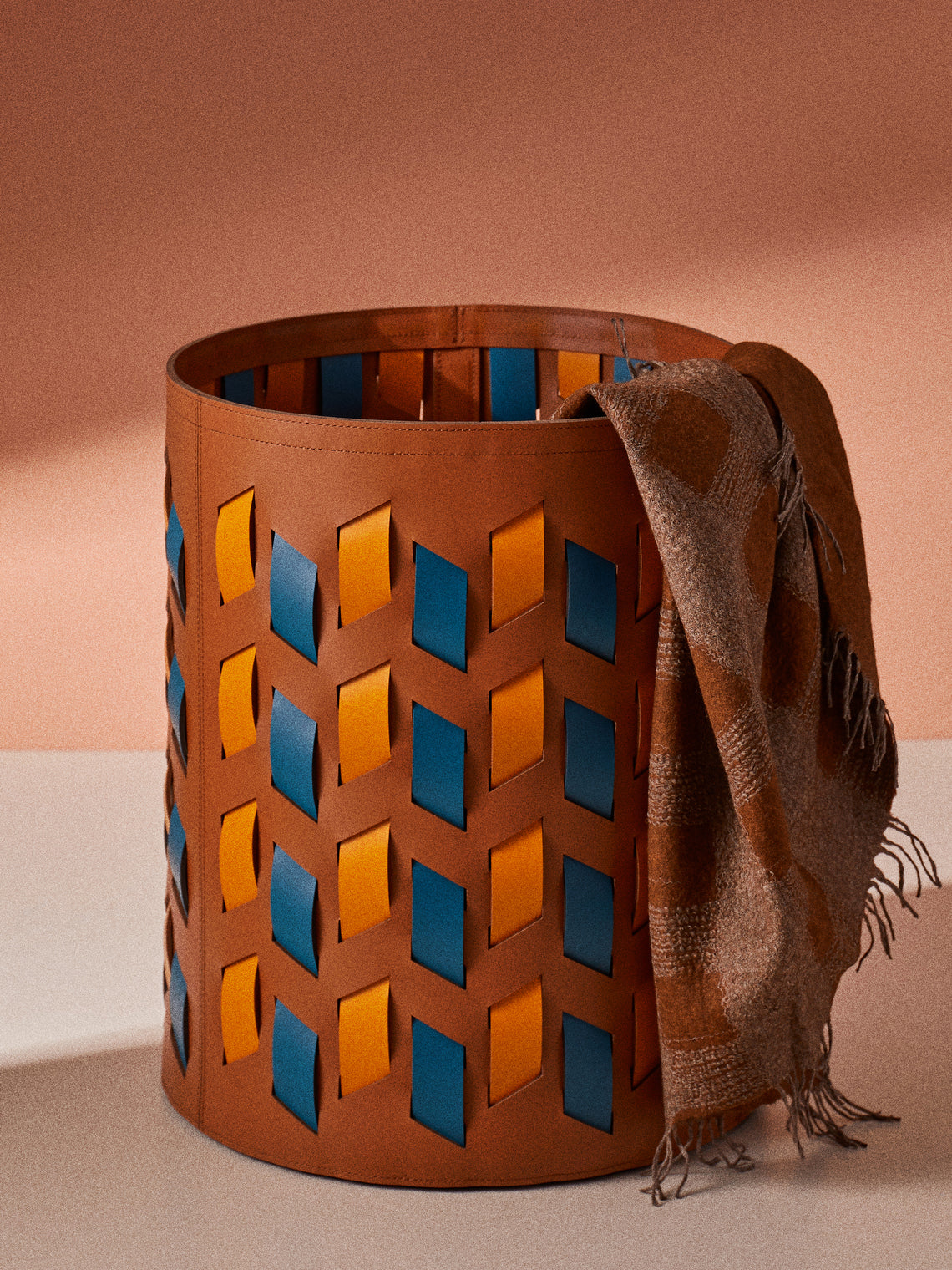 Rudi - Cancun No. 12 Leather Round Basket - Multiple - ABASK