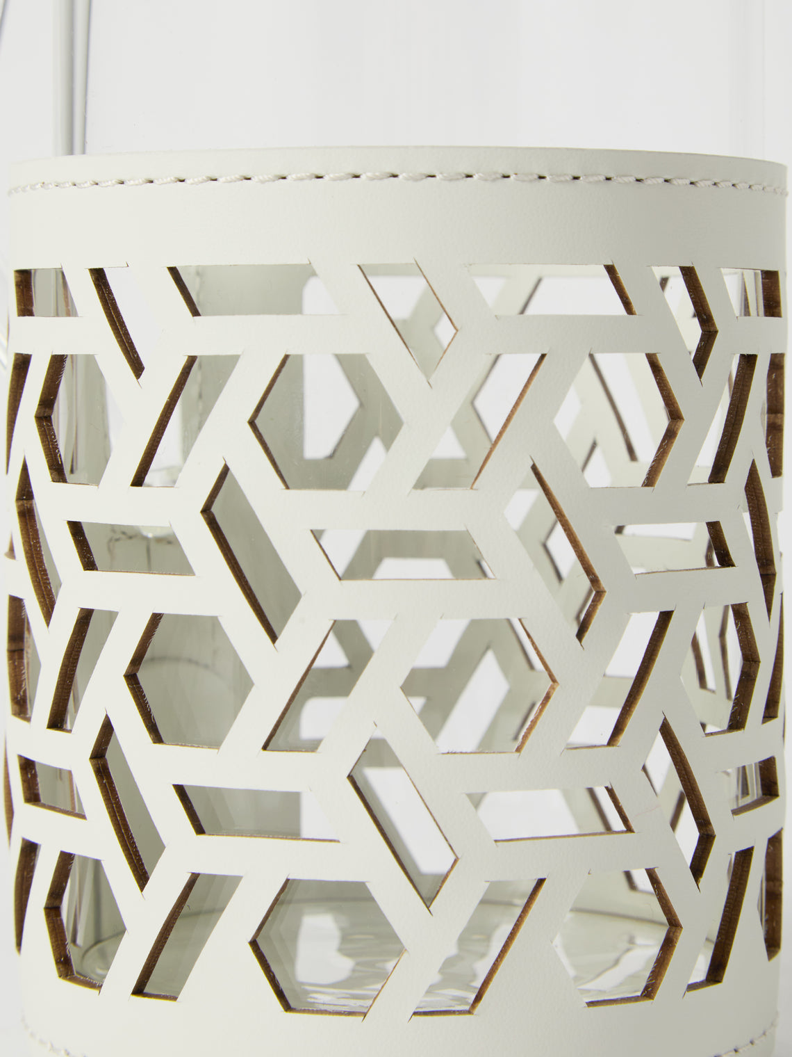 RUDI - Messina Leather and Glass Pitcher (25oz/0.75L) - White - ABASK