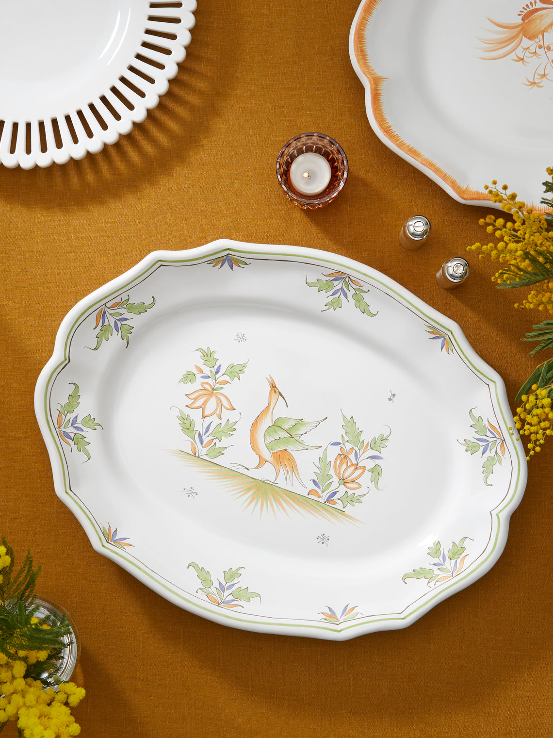 Moustiers Hand-Painted Ceramic Oval Serving Dish