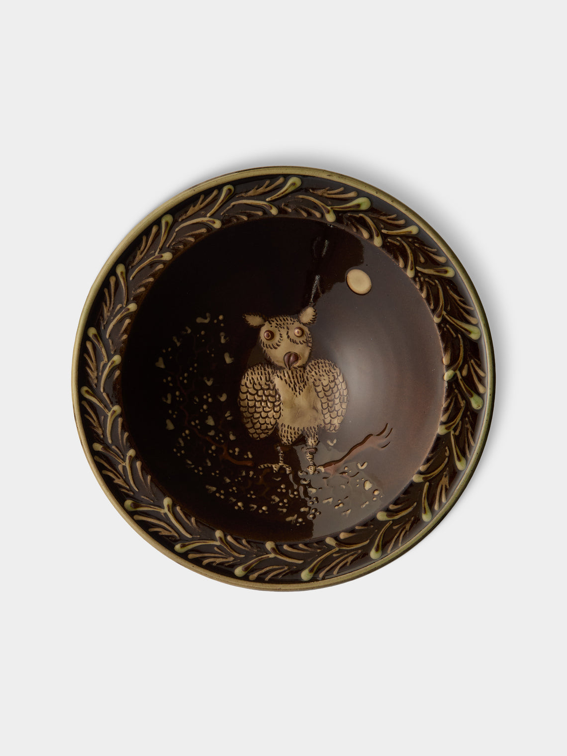 Poterie d’Évires - Animals Hand-Painted Ceramic Breakfast Bowls (Set of 4) - Dark brown - ABASK