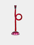 Aina Kari - Venetian Knot Hand-Blown Murano Glass Candlestick Holder - Red - ABASK - 