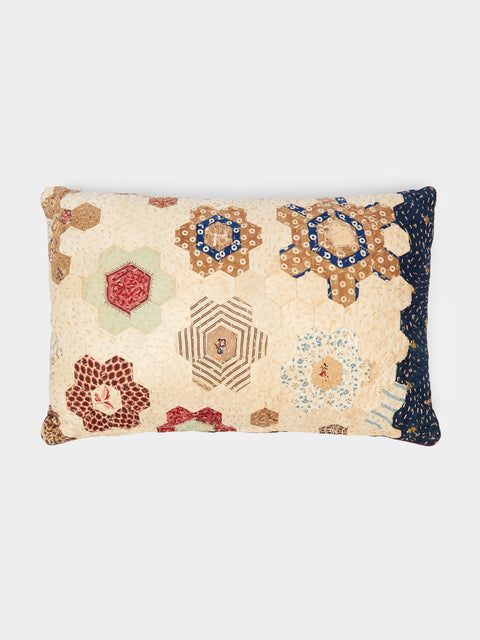 By Walid - 19th-Century Victorian Patchwork Silk Cushion -  - ABASK - 