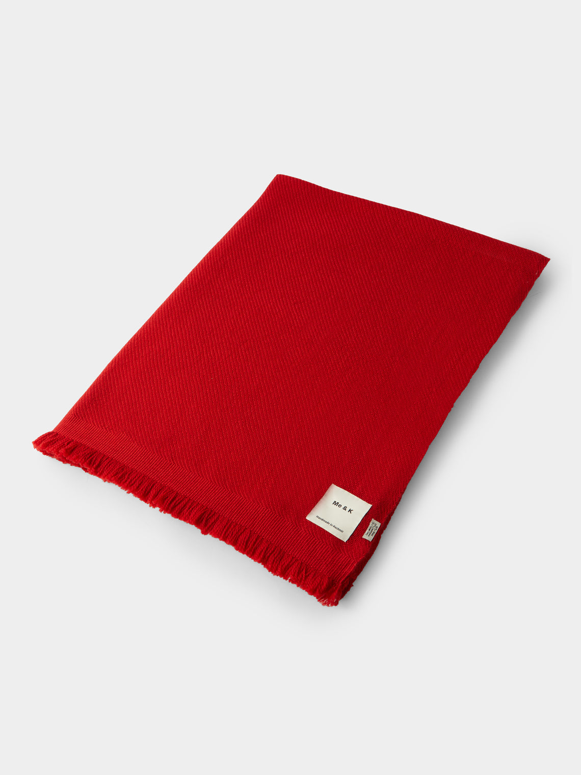 Me & K - Merino Wool and Cashmere King-Size Blanket (106in/2.7m) - Red - ABASK