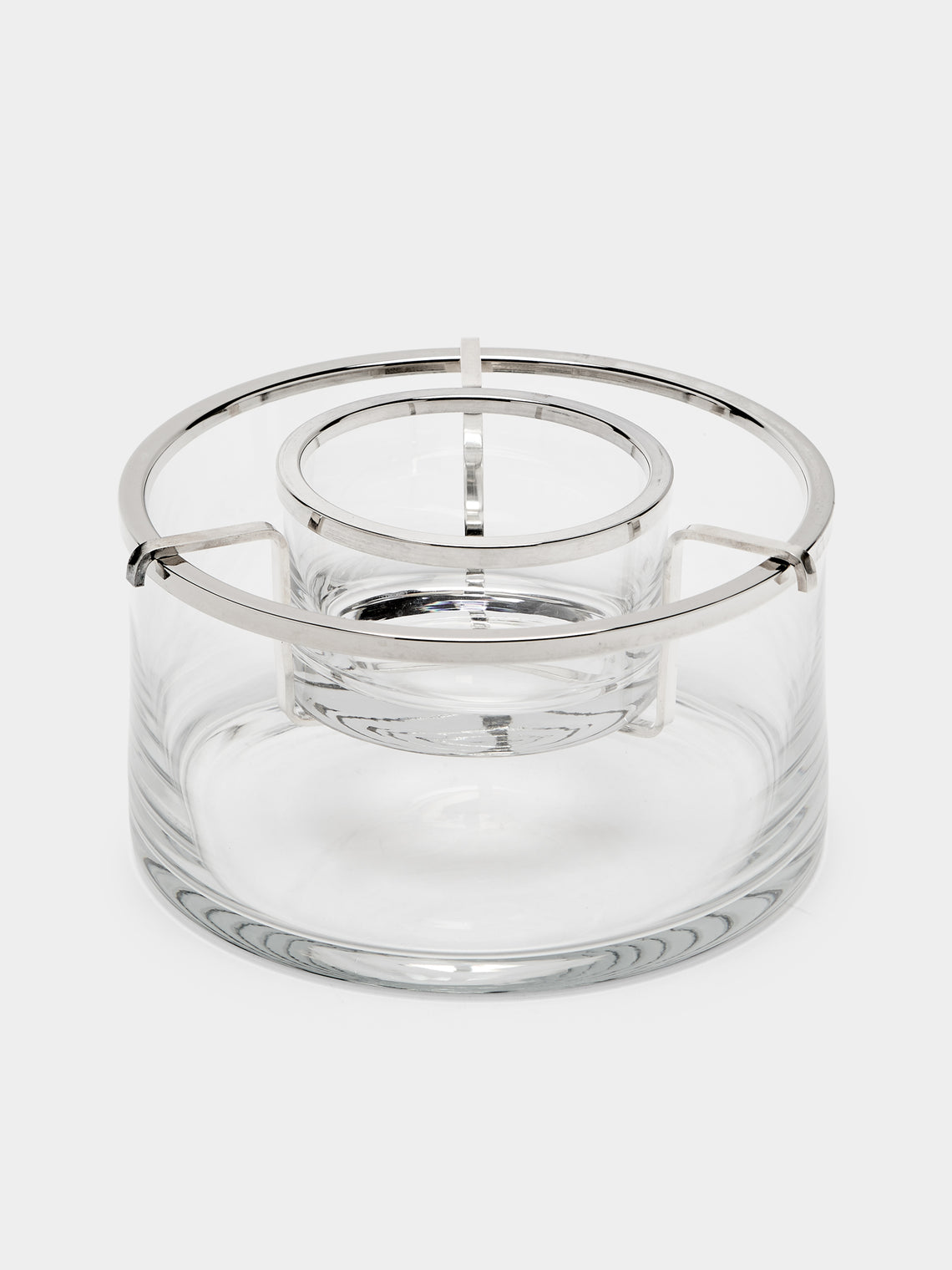 Antique and Vintage - Mid-Century Silver-Plated and Glass Caviar Dish - Clear - ABASK - 