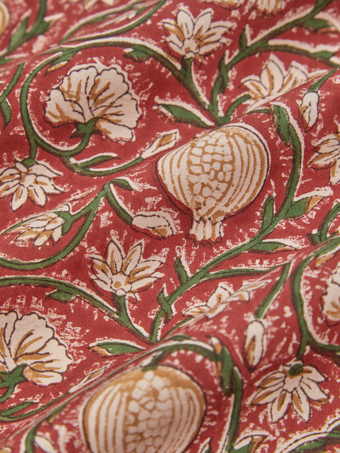 Chamois - | Set of 8 | Tangier Pomegranate Block-Printed Cotton Napkins - Multiple - ABASK