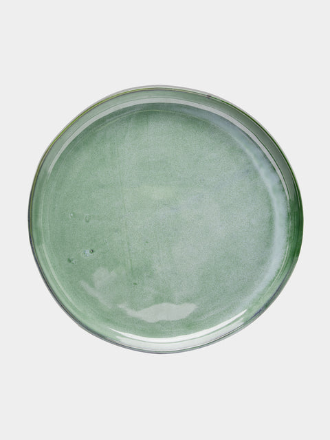 Mervyn Gers Ceramics - Hand-Glazed Ceramic Round Platter - Green - ABASK - 