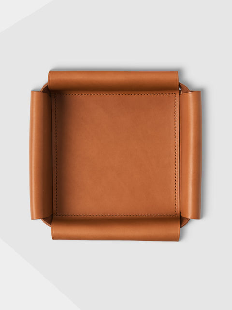 Otzi Studio - Assembly Leather Valet Tray (10in/26cm) - Tan - ABASK