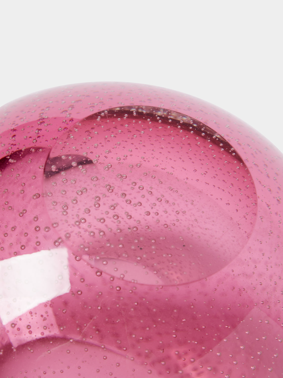 Antique and Vintage - Mid-Century Flavio Poli Murano Glass Spherical Vase (5.5in/14cm) - Pink - ABASK