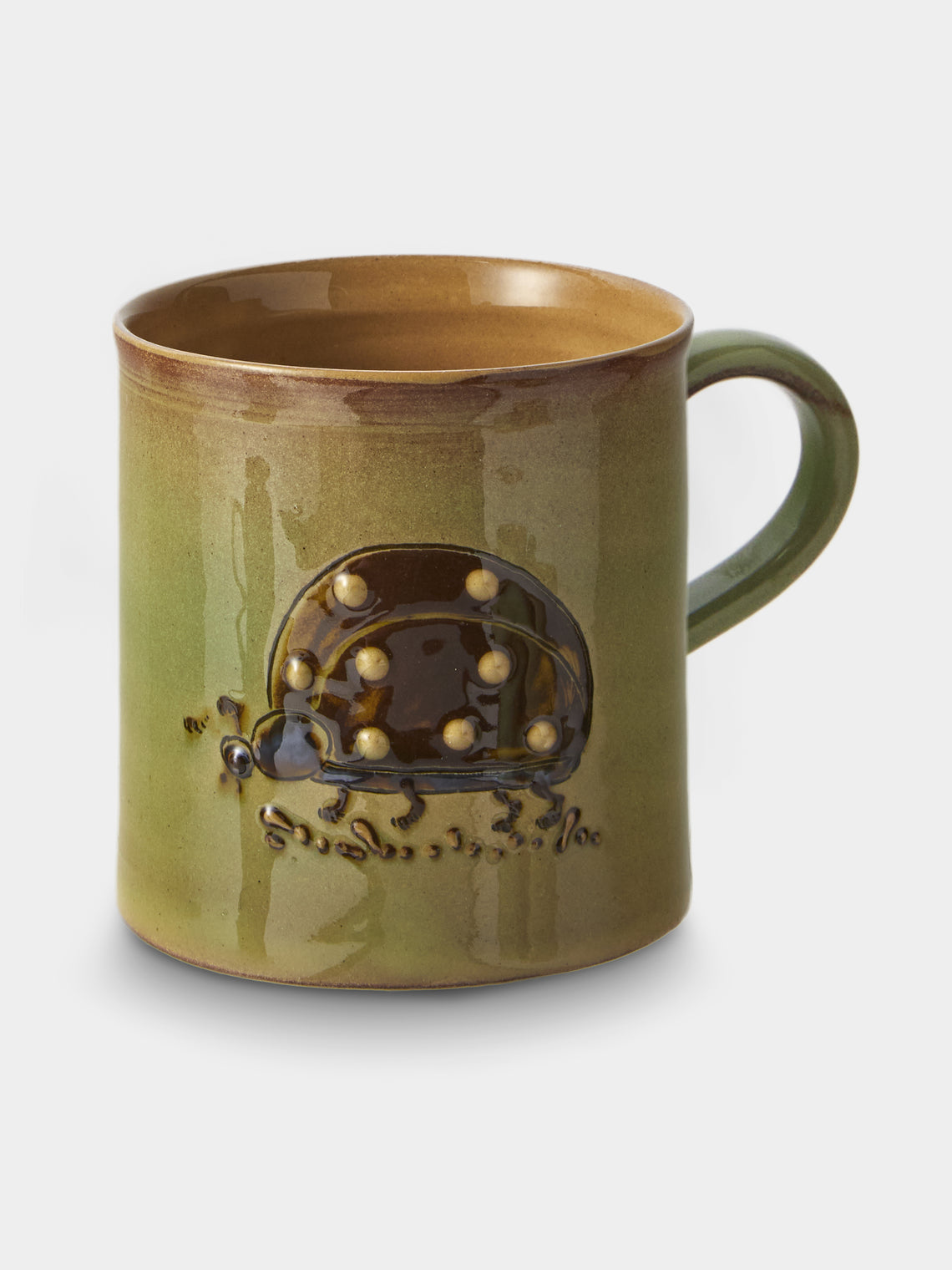 Poterie d’Évires - Animals Hand-Painted Ceramic Mugs (Set of 4) - Green - ABASK