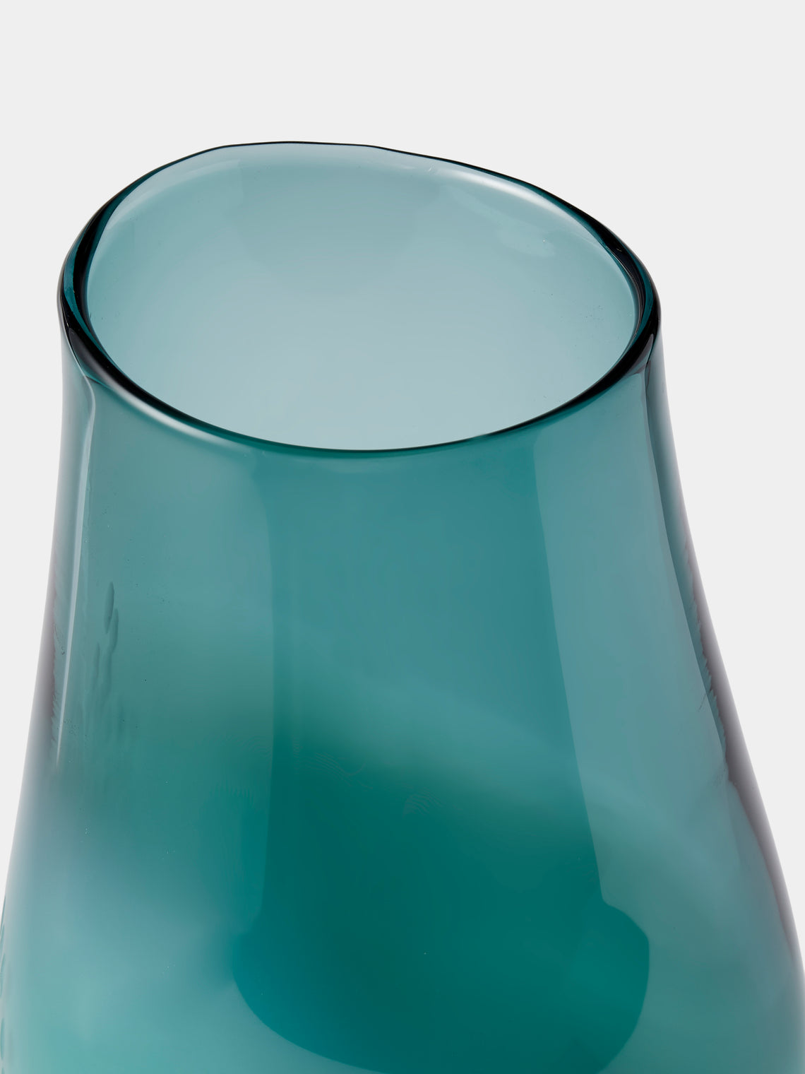 Michèle Oberdieck - Turquoise Seas II Hand-Blown Glass Vase (14.5in/37cm) - Green - ABASK