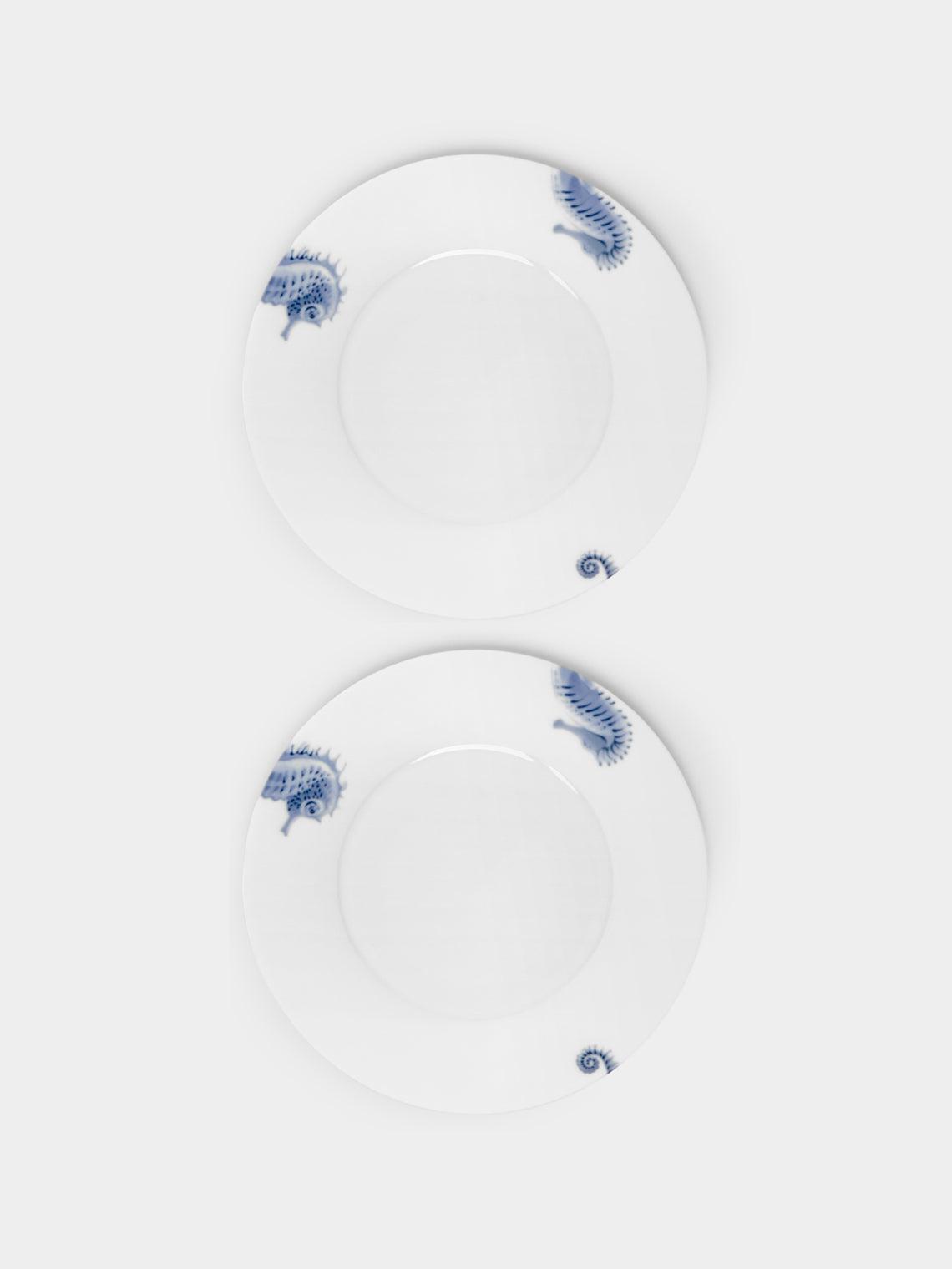 Hering Berlin - Ocean Porcelain Dinner Plates – 11.5in/29cm (Set of 2) - White - ABASK