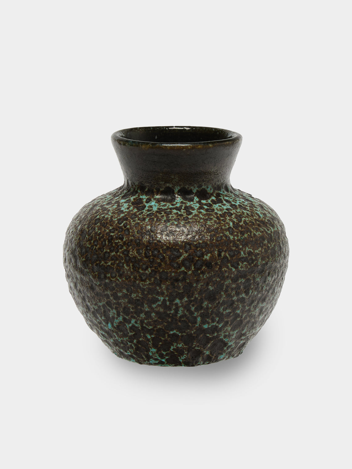 Antique and Vintage - 1950s Accolay Ceramic Vase (5in/13cm) - Brown - ABASK - 