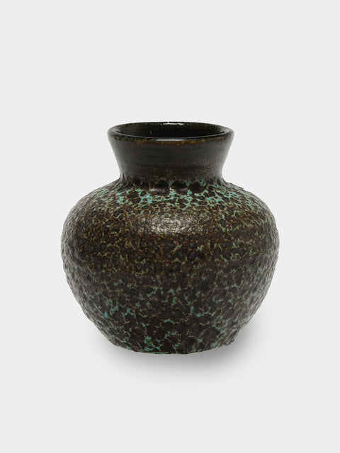 Antique and Vintage - 1950s Accolay Ceramic Vase (5in/13cm) - Brown - ABASK - 