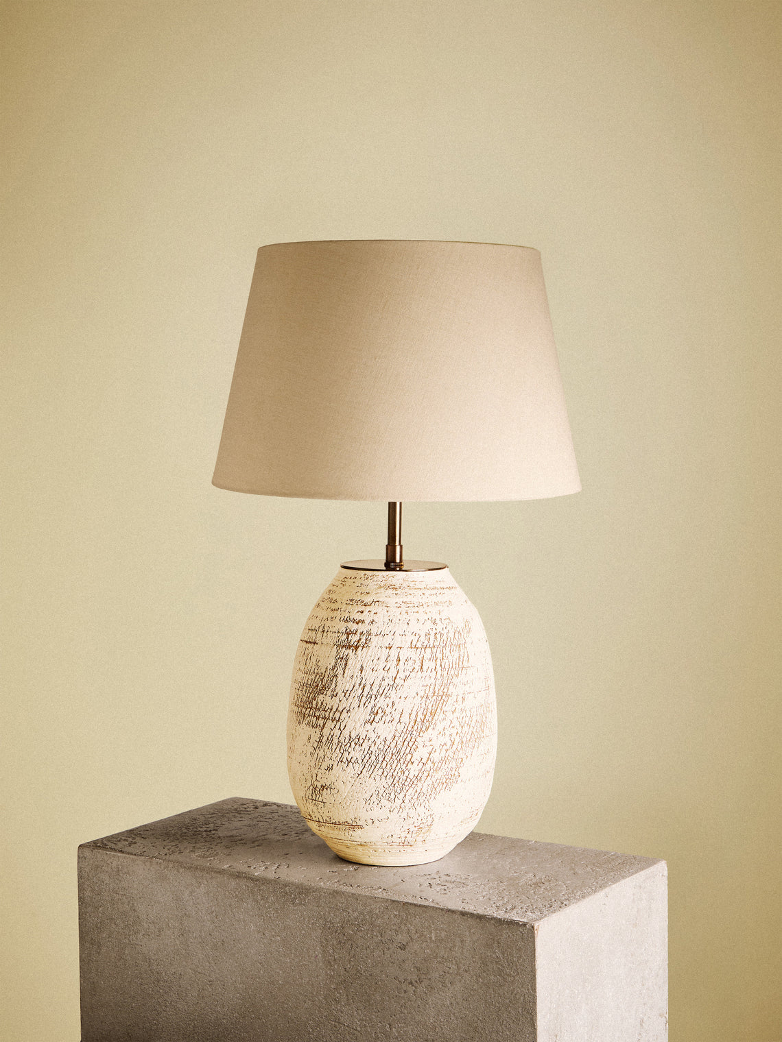 Peter Speliopoulos Projects - Hand-Glazed Stoneware Table Lamp - White - ABASK