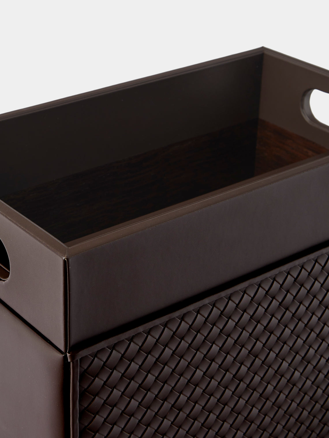 Riviere - Emy Woven Leather Magazine Holder - Brown - ABASK