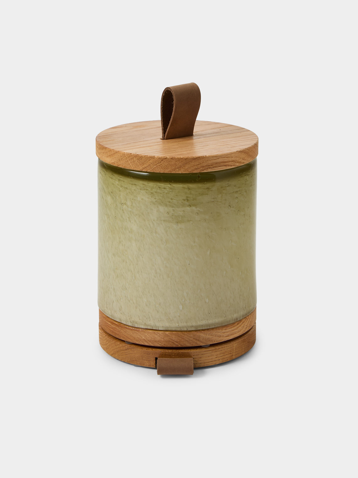 Wannes Antwerp - Antoine Hanoi Hand-Blown Glass and Oak Portable Lamp - Green - ABASK - 