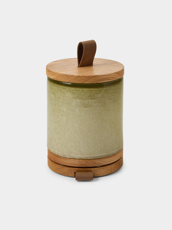 Wannes Antwerp - Antoine Hanoi Hand-Blown Glass and Oak Portable Lamp - Green - ABASK - 