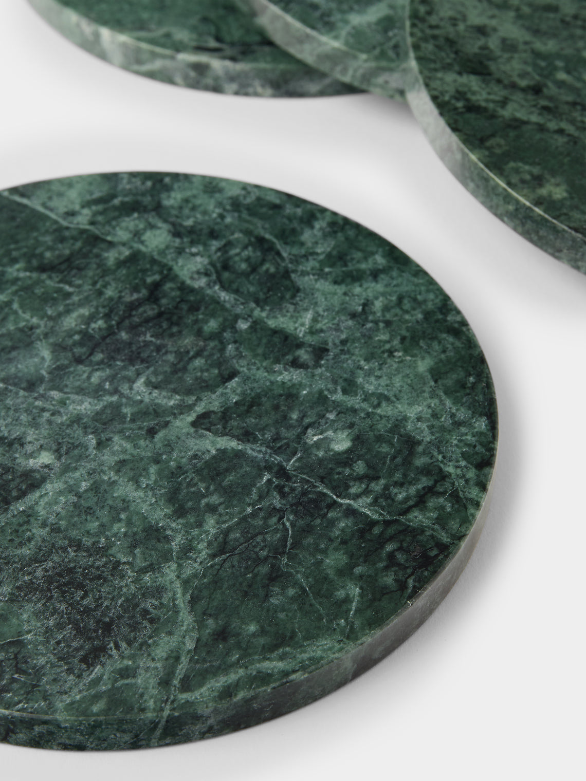 Anastasio Home - | Set of 4 | Oversized Marble Coasters - Green - ABASK