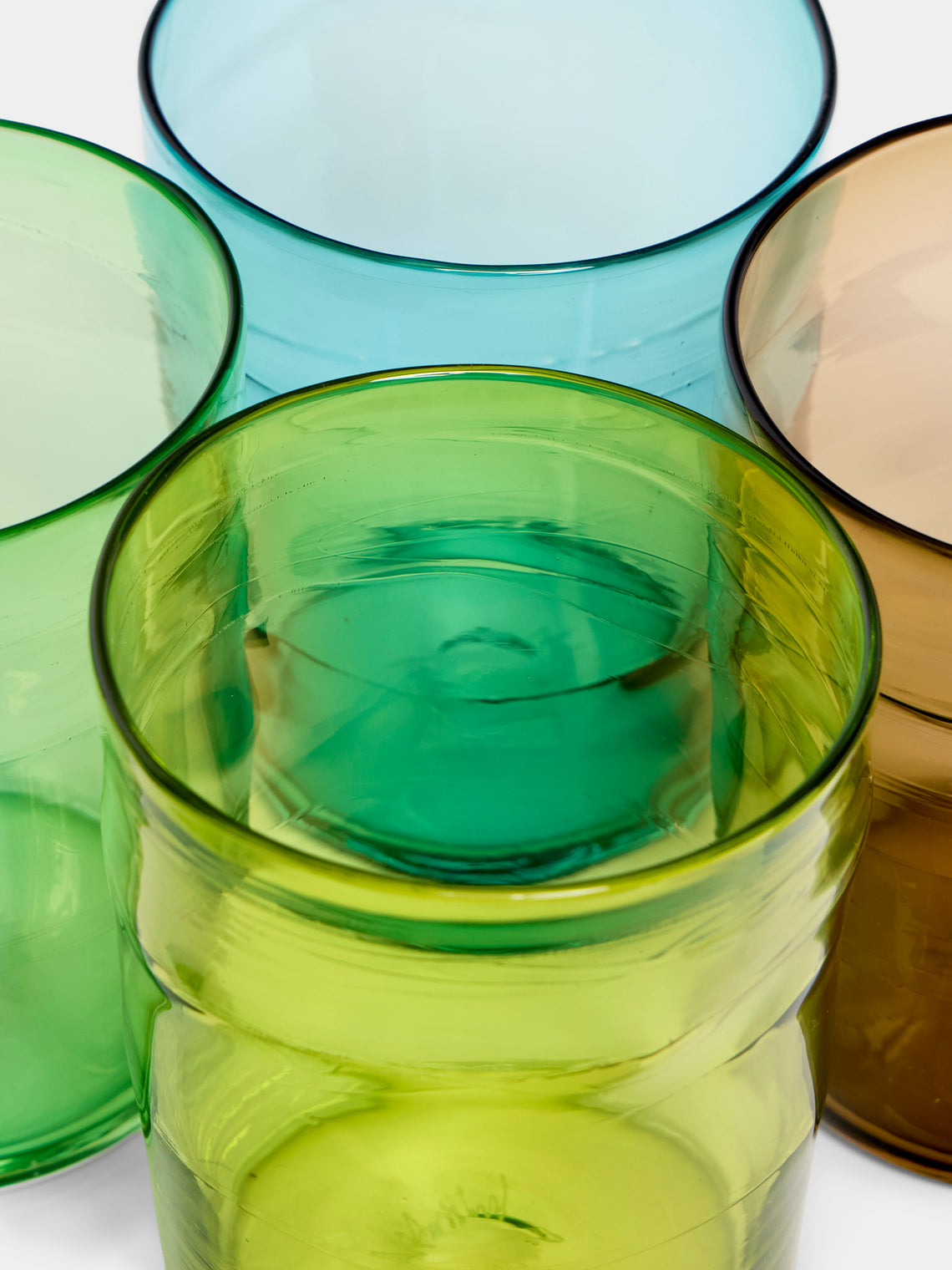 Michael Ruh Studio - Coastal Interface Hand-Blown Glass Highballs (Set of 4) - Multiple - ABASK