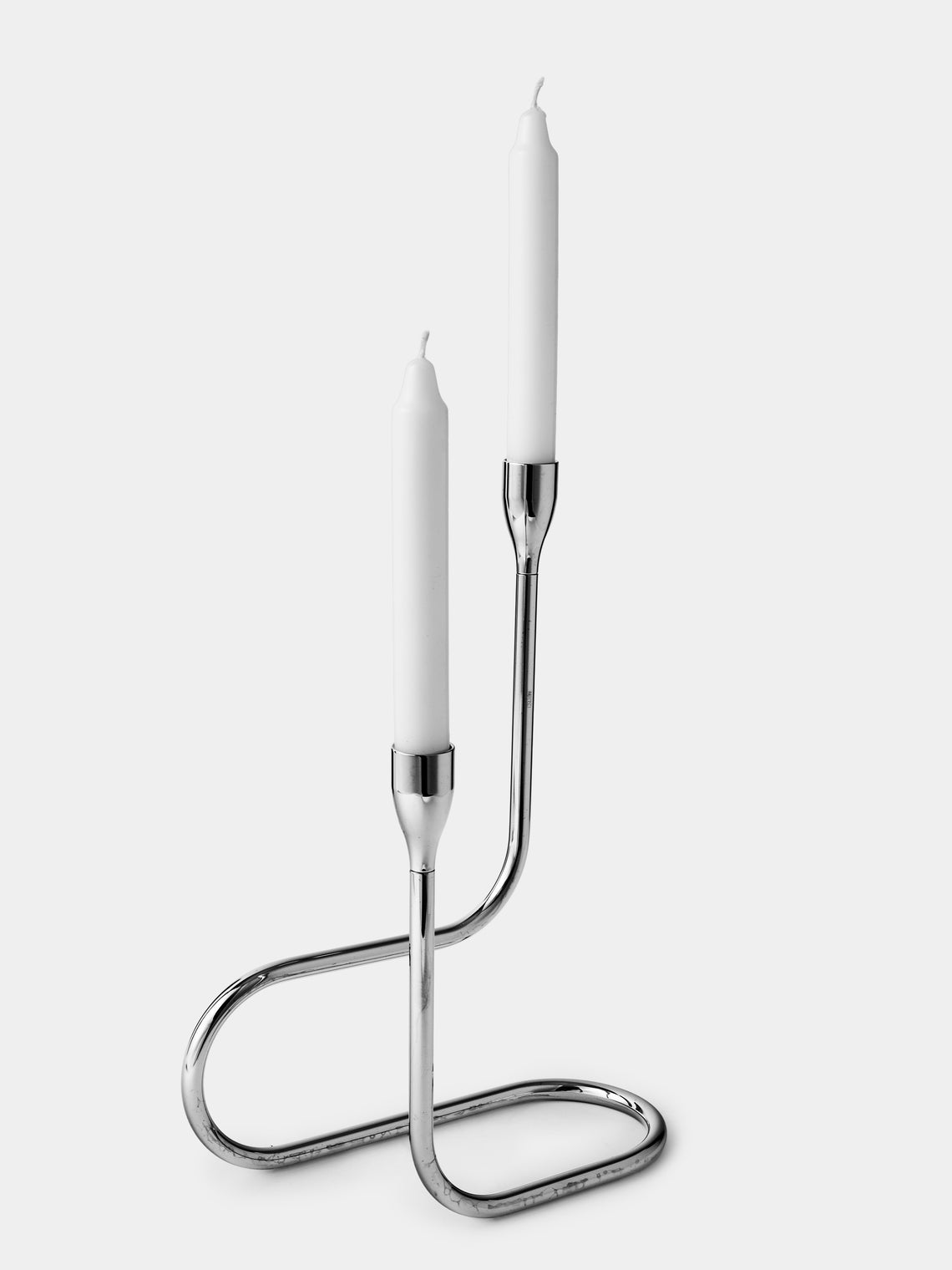 Greggio - Grand Gourmet Silver-Plated Double Candlestick - Silver - ABASK