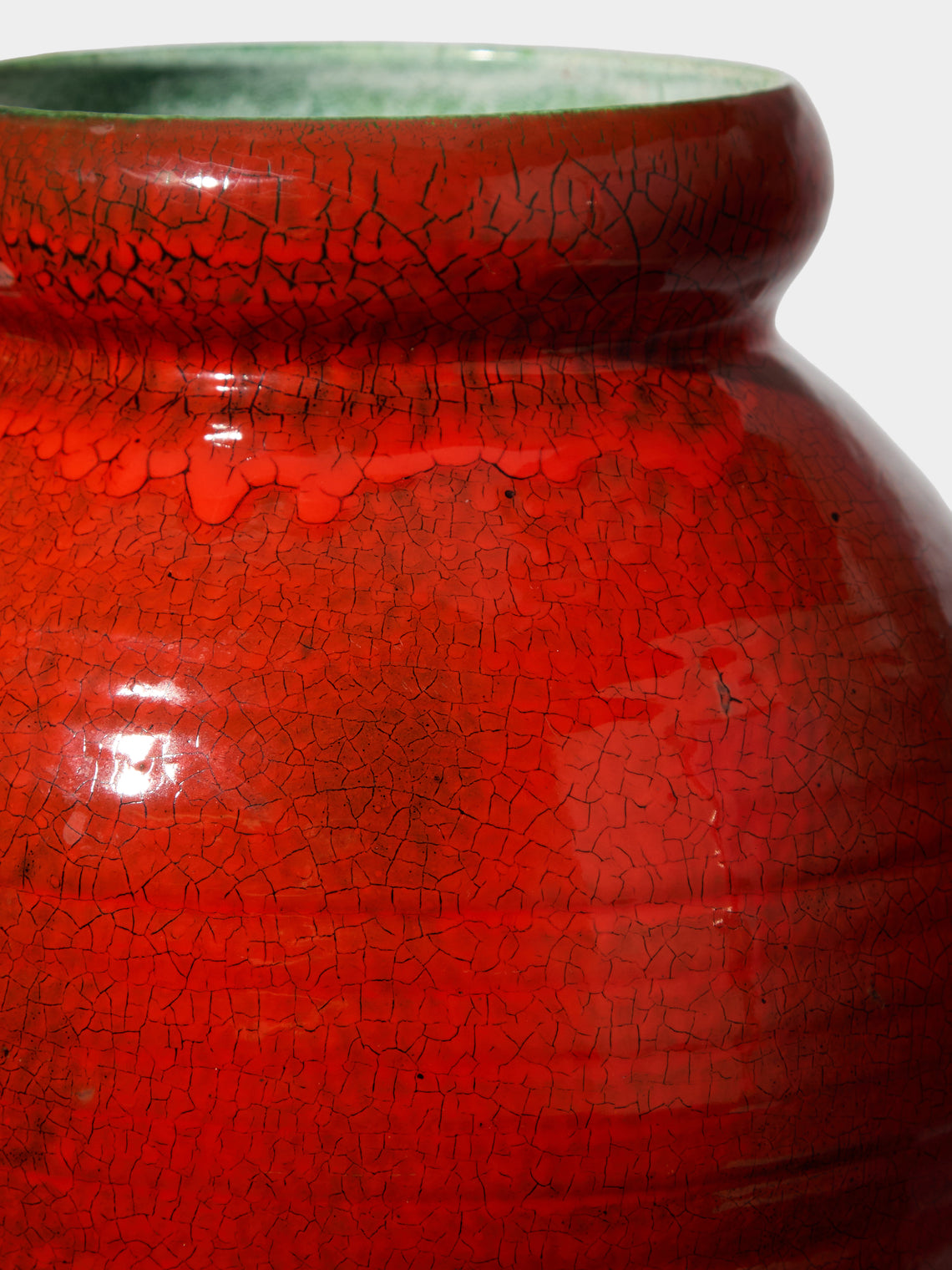 Antique and Vintage - Mid-Century Accolay Ceramic Vase - Red - ABASK
