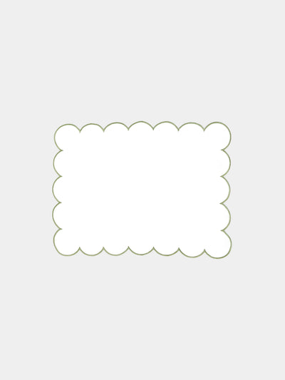 Angela Wickstead - Diletta Scalloped Linen Placemats (Set of 4) - Light green - ABASK - 