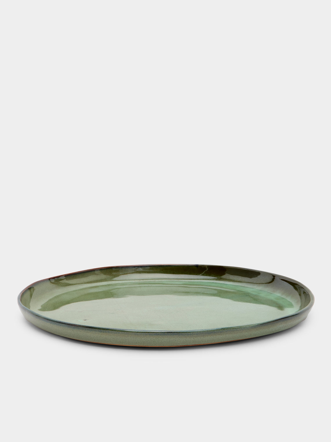 Mervyn Gers Ceramics - Hand-Glazed Ceramic Round Platter - Green - ABASK