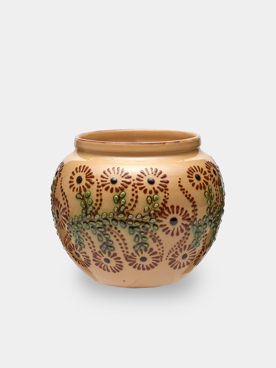 Poterie d’Évires - Flowers Hand-Painted Ceramic Vase (5in/13cm) - Cream - ABASK - 