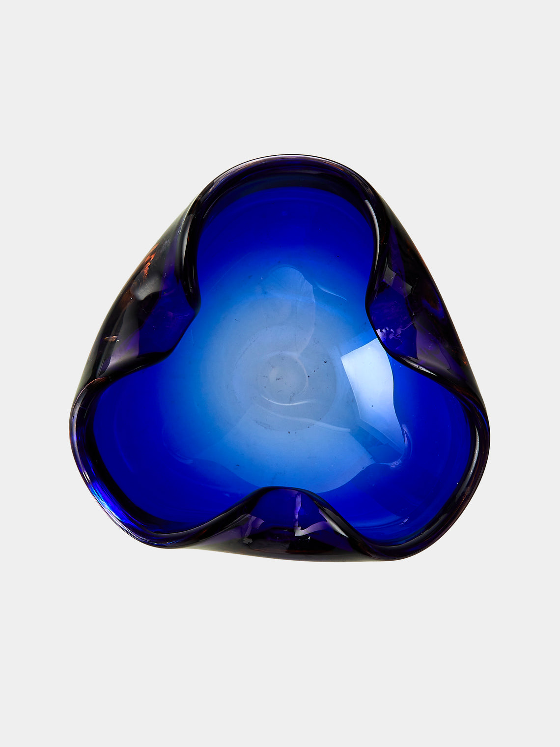 Antique and Vintage - Mid-Century Glass Ashtray - Blue - ABASK