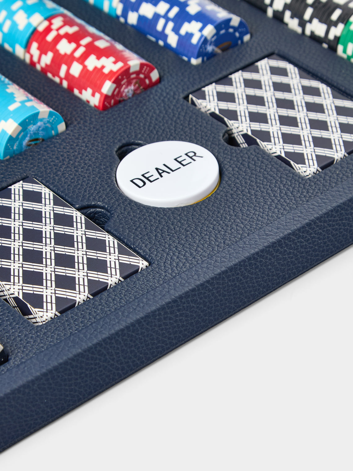 Belotier - Leather Poker Set - Navy - ABASK