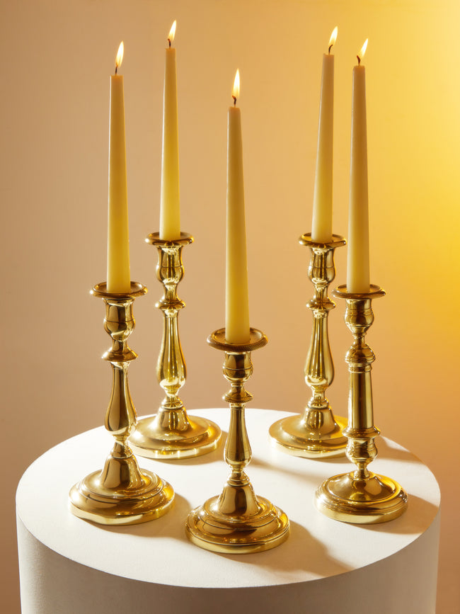 Antique and Vintage - 1850s Brass Tall Candlesticks (Set of 8) -  - ABASK