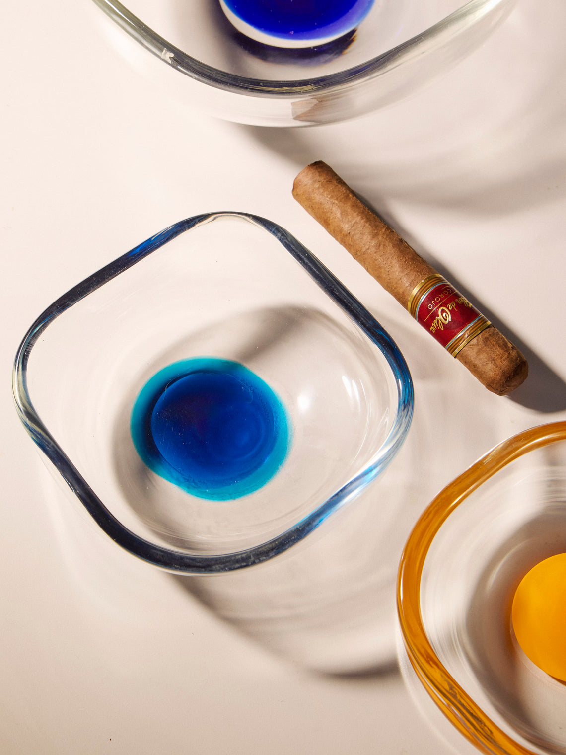 Antique and Vintage - 1980s Venini Murano Glass Ashtray - Blue - ABASK