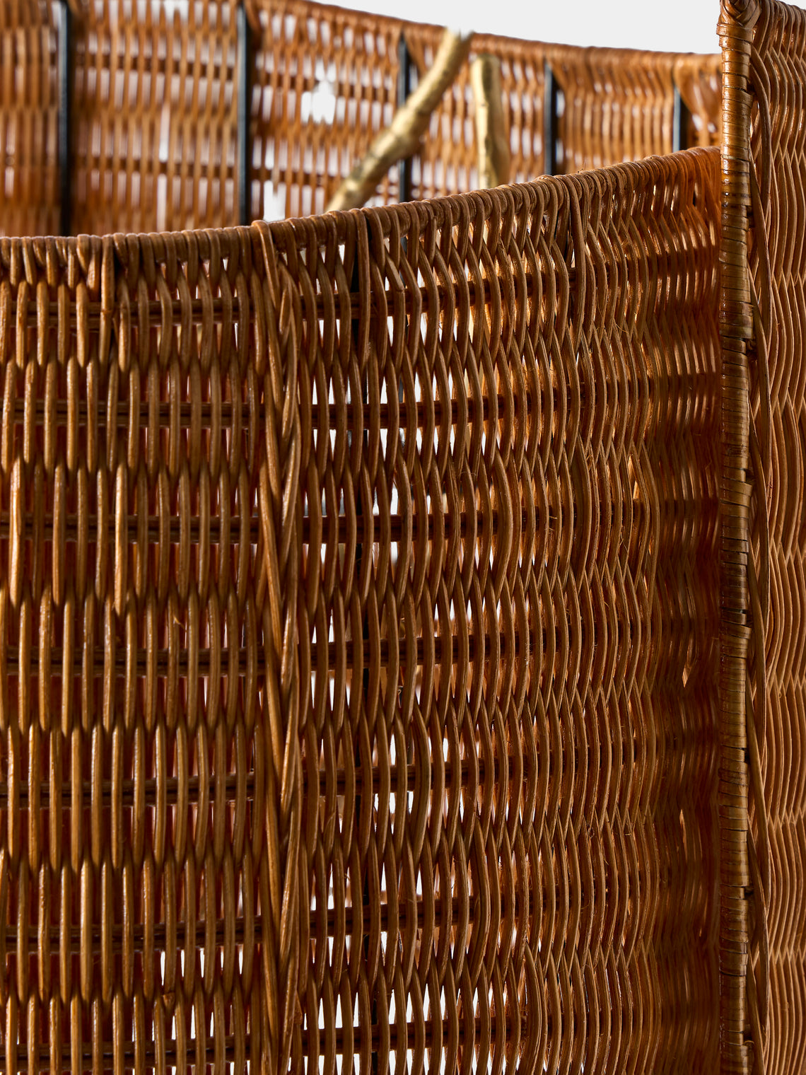 Viya - Majuli Brass and Handwoven Cane Table Lamp - Brass - ABASK