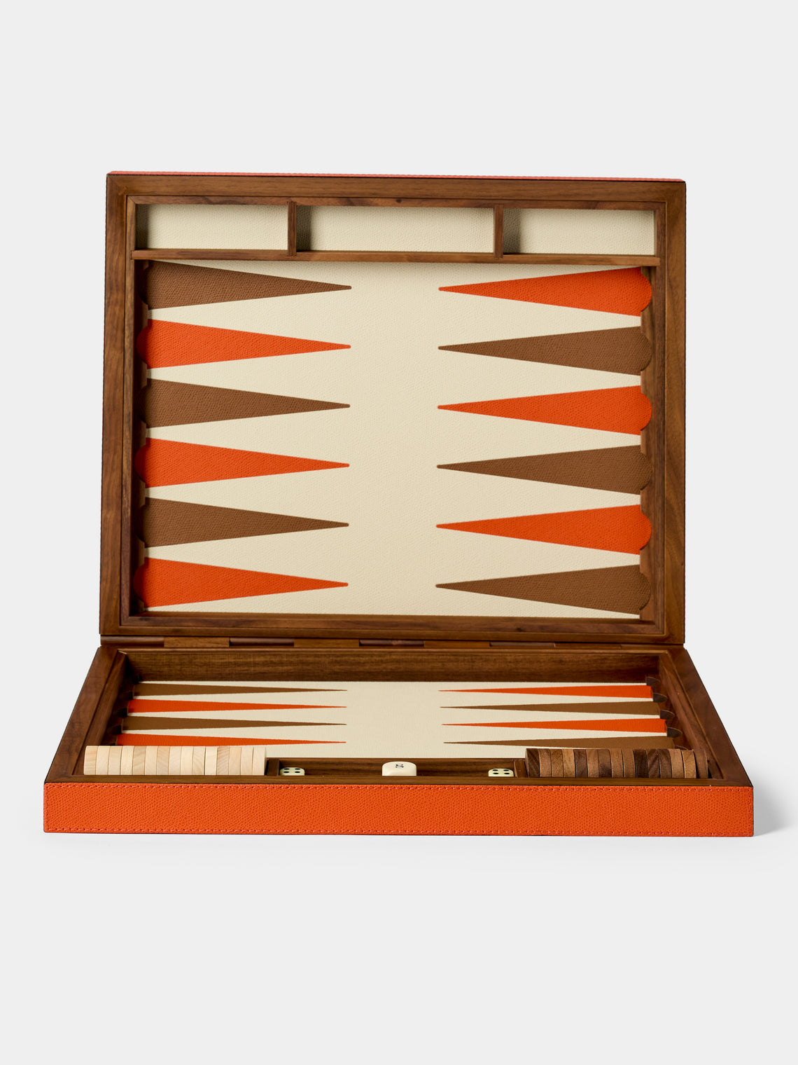 Giobagnara - Leather Backgammon Set - Orange - ABASK