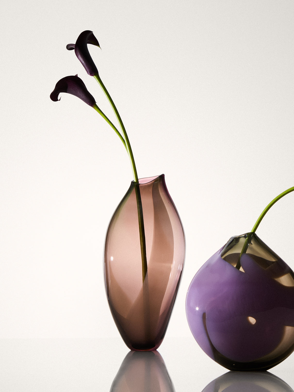 Michèle Oberdieck - Heather Forest Hand-Blown Glass Vase (12.5in/32cm) - Brown - ABASK