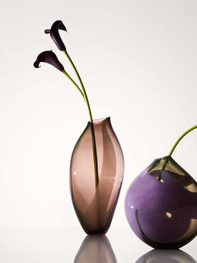 Michèle Oberdieck - Heather Forest Hand-Blown Glass Vase (12.5in/32cm) - Brown - ABASK
