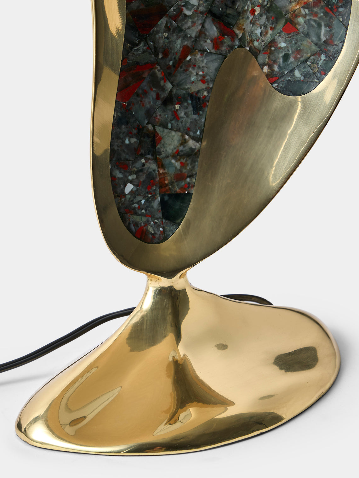 Viya - | Set of 2 | Chilika Brass and Semi-Precious Stone Table Lamps - Brass - ABASK