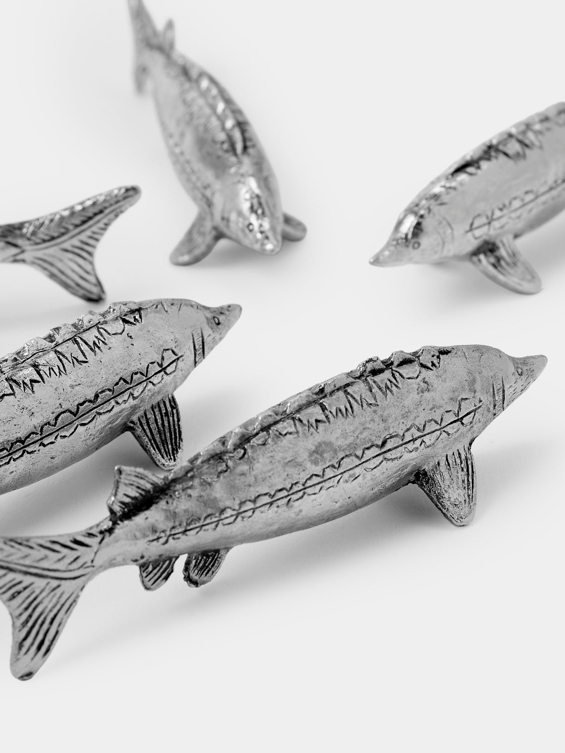 Antique and Vintage - Mid-Century Fish Silver-Plated Knife Rests (Set of 6) - Silver - ABASK