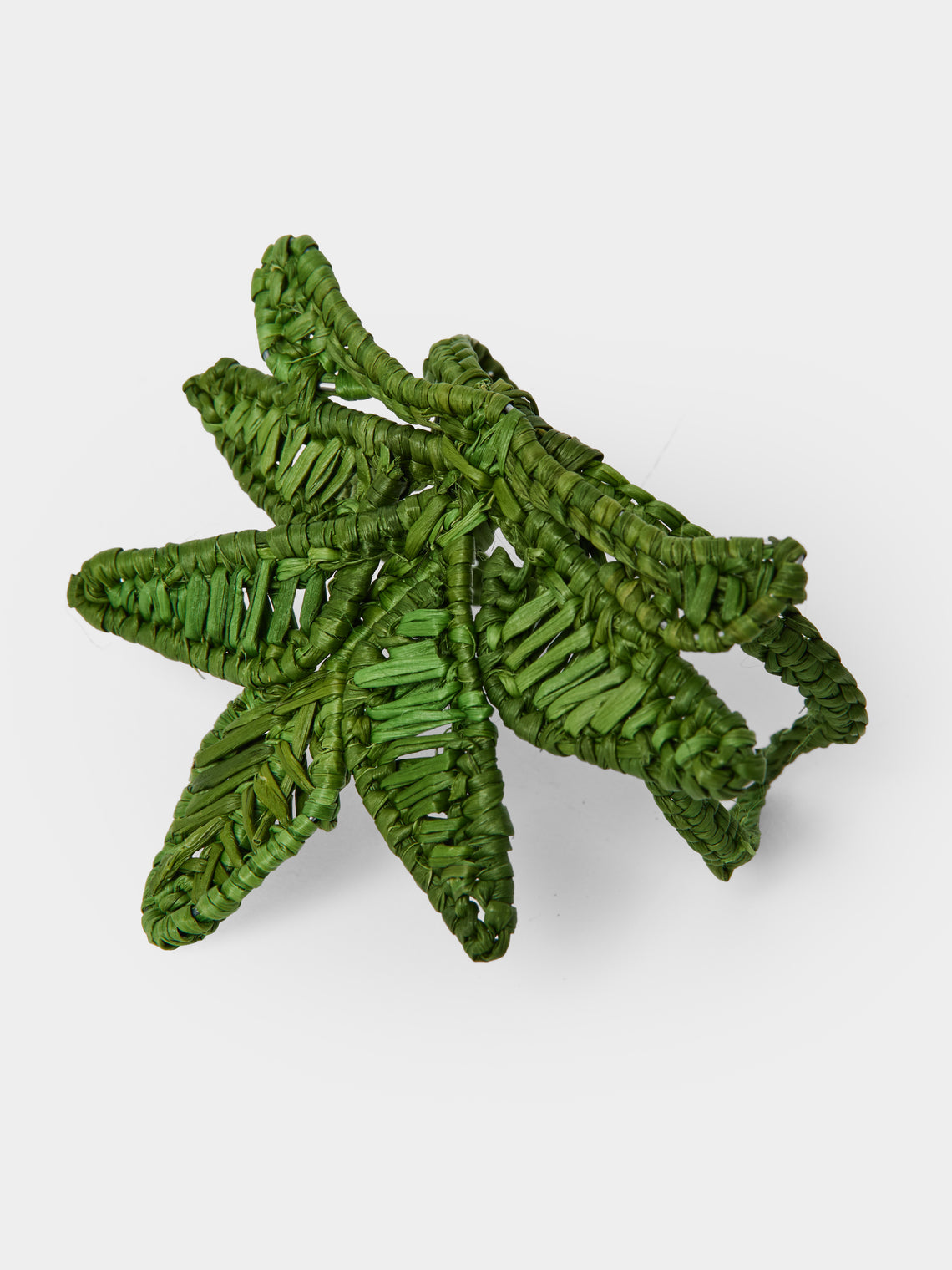Artesanías del Atlántico - | Set of 4 | Bananas Handwoven Palm Napkin Rings - Green - ABASK
