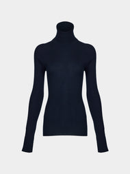 Arch4 - Izzy Baby Goat Cashmere Rollneck Top | Size: S - Navy - ABASK - 