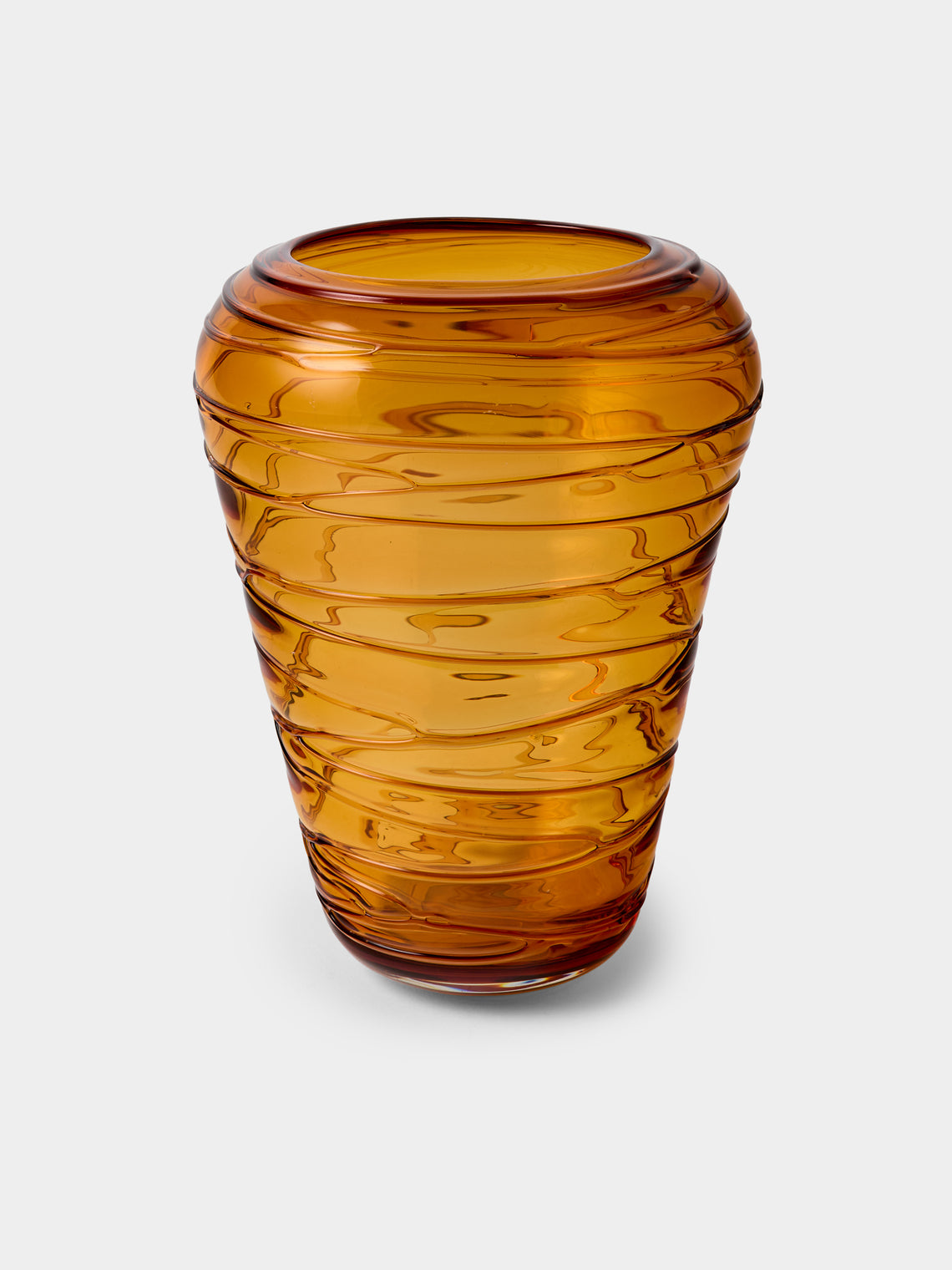 Antique and Vintage - Mid-Century Glass Vase - Orange - ABASK - 